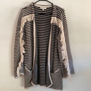 Black and cream knit cardigan